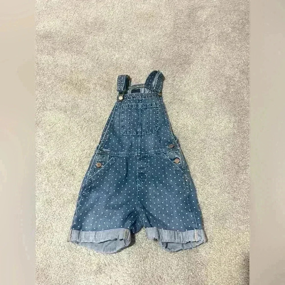 GAP Other - Vintage gap kids polka dot denim overalls-size M